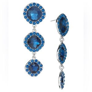 NWT Round Crystal Triple Drop Earrings